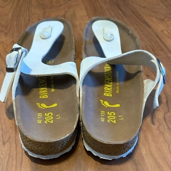 Birkenstock Gizeh Birko-Flor Unisex Size EU 40 US L9 M7 White Slip On Sandals - Picture 2 of 6